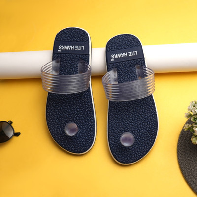 Lite Hawks Men Stylish Ortho |Lightweight|Breathable|Anti-Slip|Pain Relief|Flip Flop for Boys Flip Flops(Navy , 8)