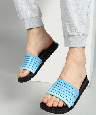 slipover Men Shadow Casual Comfort Trendy Stylish Slip-On Slipper, Flip Flops & Slides For Men-Blue/Black (Size-7) Slides(Blue, Black , 7)