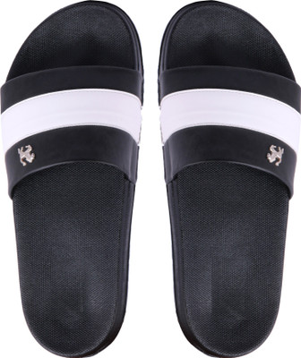 Foot Print Men Slides(Black , 10)