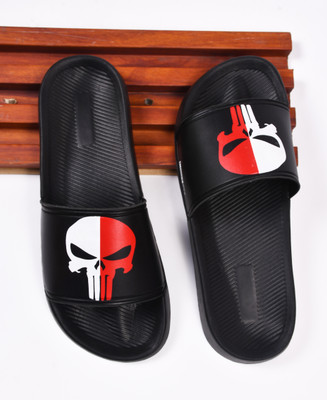 Foot Print Men Slides(Black , 10)