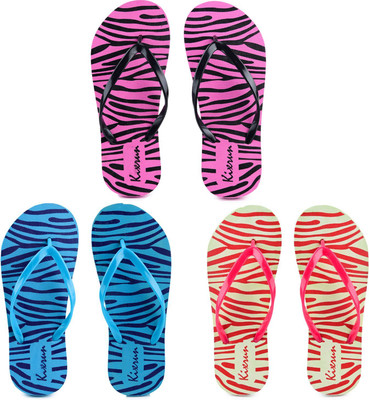 Kixrun Women Flip Flops(Multicolor , 7)