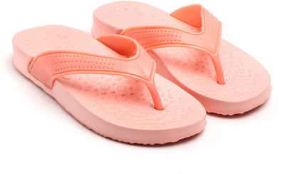 GENVE Women Flip Flops(Pink, Orange , 8)
