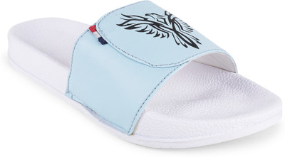 Foot Print Men Slides(Blue , 10)