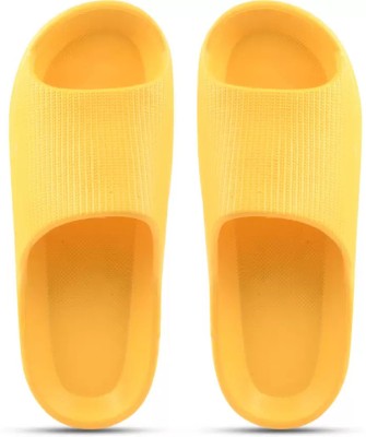 SUNINOW Women Slides(Yellow , 4)
