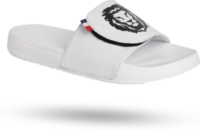 Foot Print Men Slides(White , 9)