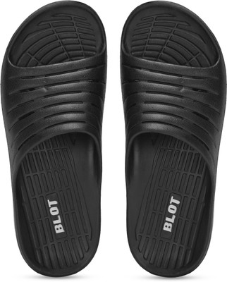 Paragon Men Slides |Lightweight Slipper|Water Resistant|Comfortable Slides(Black , 9)