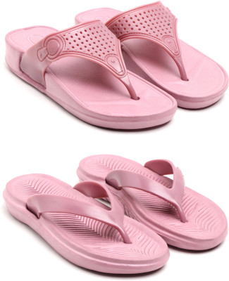GENVE Women Flip Flops(Pink , 7)