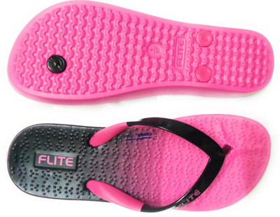 FLITE Women Flip Flops(Pink , 4)
