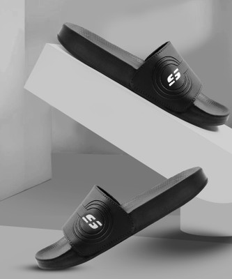 FLIPJONES Men Slides(Black , 8)