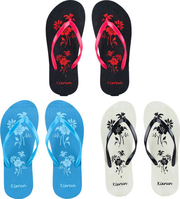 Kixrun Women Flip Flops(Multicolor , 8)