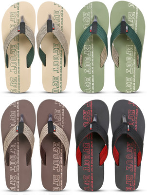 BFOOT Men Men's Stylish Treding Light Weight Comfortable Flip Flops combo Pack Of 4 pairs Flip Flops(Multicolor , 6)