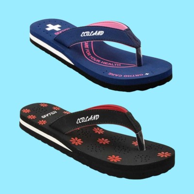 ECOLAND Women Flip Flops(Multicolor , 4)