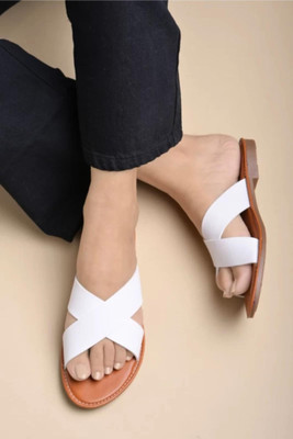 Deals4you Women Slippers(White , 4)