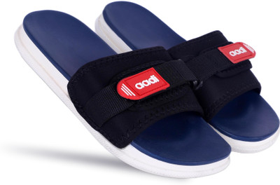 aadi Men Men's Blue Synthetic Leather Daily Casual Slider Slides(Blue , 6)