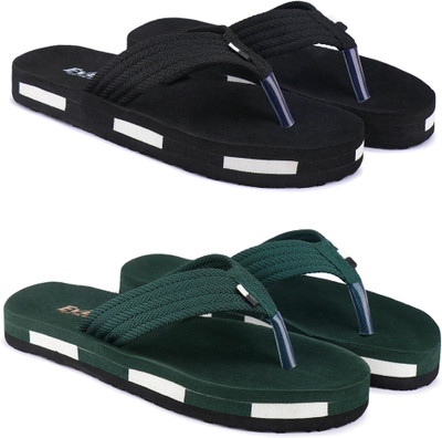 EVOK Men Mens Comfortable Trending And Stylish Multicolor Embozing Flipflop (Pack Of 2) Slippers(Multicolor , 8)