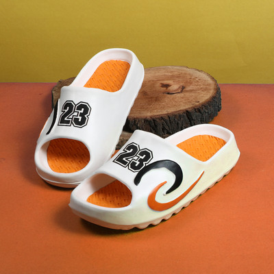 LR Comfort Choice Men Stylish Treding Light Weight Comfortable Waterproof Slides for men Slides(Orange , 8)