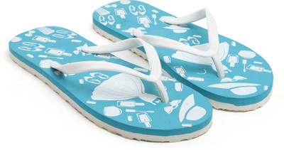 Indrawati Women Flip Flops(Blue , 8)