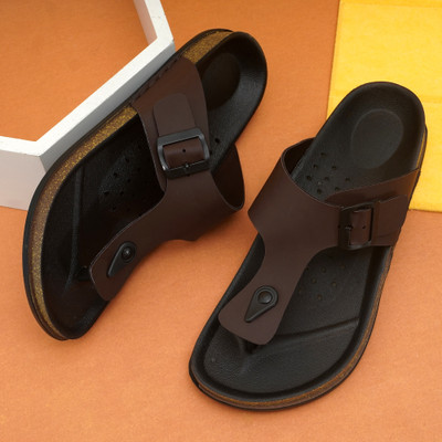 BANYY Men Flip Flops(Brown , 10)