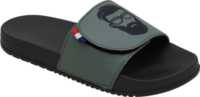 Foot Print Men Slides(Green , 8)