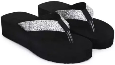 parasmisti Women Slippers(Silver , 8)