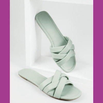 raj-rajeshwari collection Women Slides(Green , 5)