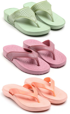 TAFFRAL Women Flip Flops(Multicolor , 5)