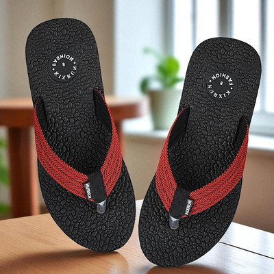 Kixrun Men Slippers(Black , 10)