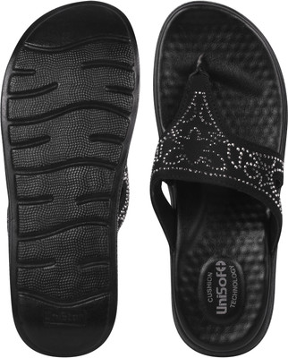 Unisoft Women Slippers(Black , 5)