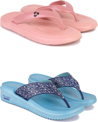 DRACKFOOT Women Slippers(Blue , 5)