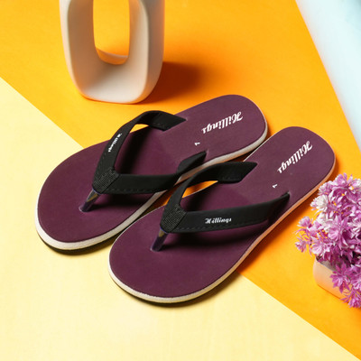 Shadow Women Slippers(Brown, Maroon , 7)