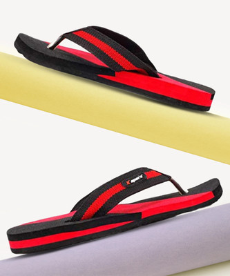 Sparx Men Flip Flops(Black, Red , 10)
