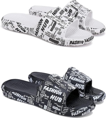 DRACKFOOT Men Slides(Black , 8)