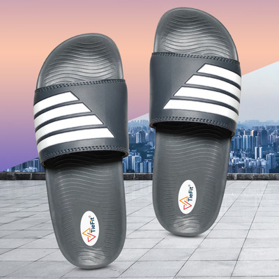 TieFit Men Slides(Grey , 8)