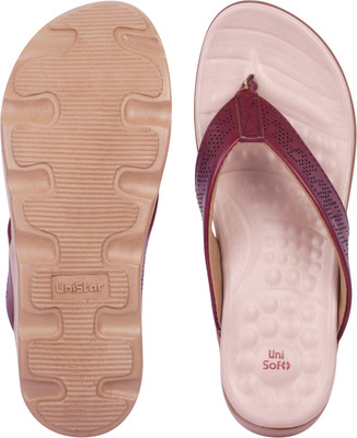 Unisoft Women Slippers(Red, Pink , 9)