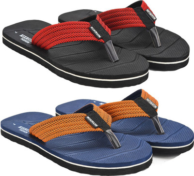 Kixrun Men Slippers(Black, Blue , 9)