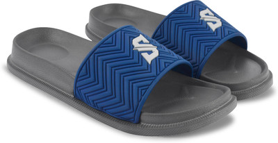 house of common Men Slides(Grey, Navy , 7)