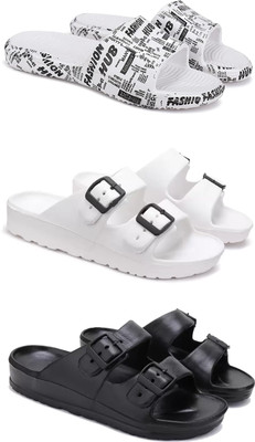 DRACKFOOT Men Slides(Black , 8)