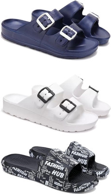 DRACKFOOT Men Slides(Black , 8)