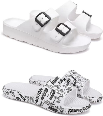 DRACKFOOT Men Slides(White , 8)