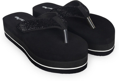 HOC Women Slippers(Black , 5)