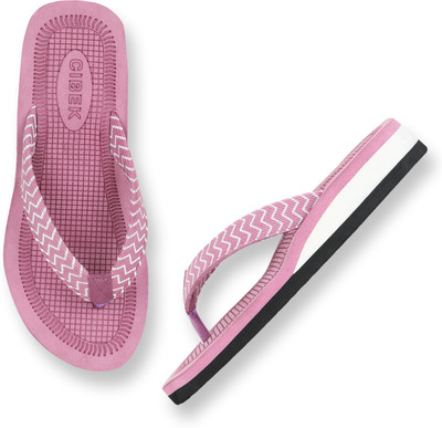 CIBEK Women Flip Flops(Pink , 6)