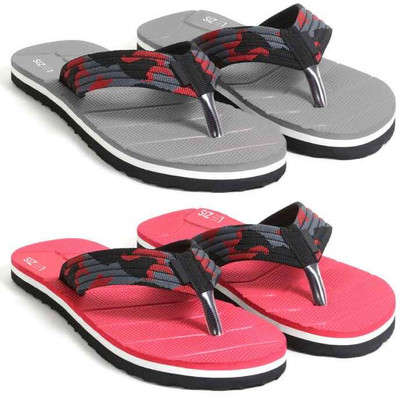 SIZEONE Men Flip Flops(Multicolor , 7)