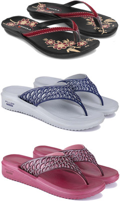 Pennen Women Flip Flops(Maroon , 5)