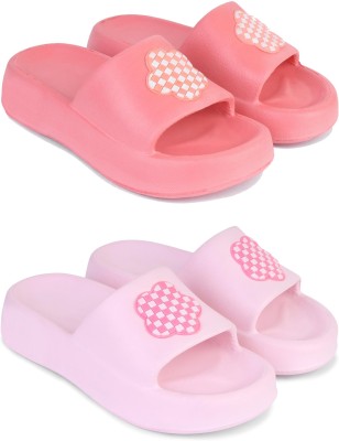 Pennen Women Flip Flops(Pink , 7)