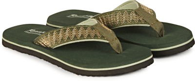 REAL WAY Women Flip Flops(Green , 4)