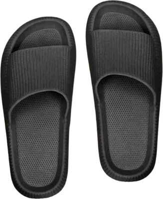 fooinQ Men Slides(Black , 7)