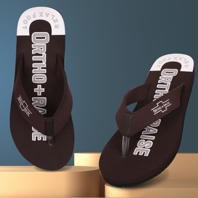 ORTHORAISE Men Extra Soft Orthopaedic Slippers|Arch Support & Pain Relief Flip Flops(Brown , 6)