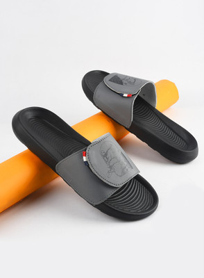 Foot Print Men Slides(Grey , 7)