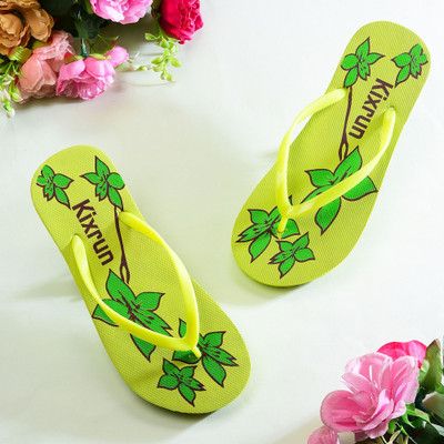 Kixrun Women Flip Flops(Green , 6)