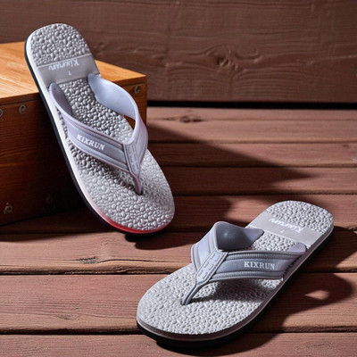 Kixrun Men Slippers(Grey , 9)